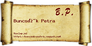 Buncsák Petra névjegykártya