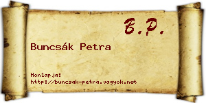 Buncsák Petra névjegykártya