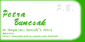 petra buncsak business card